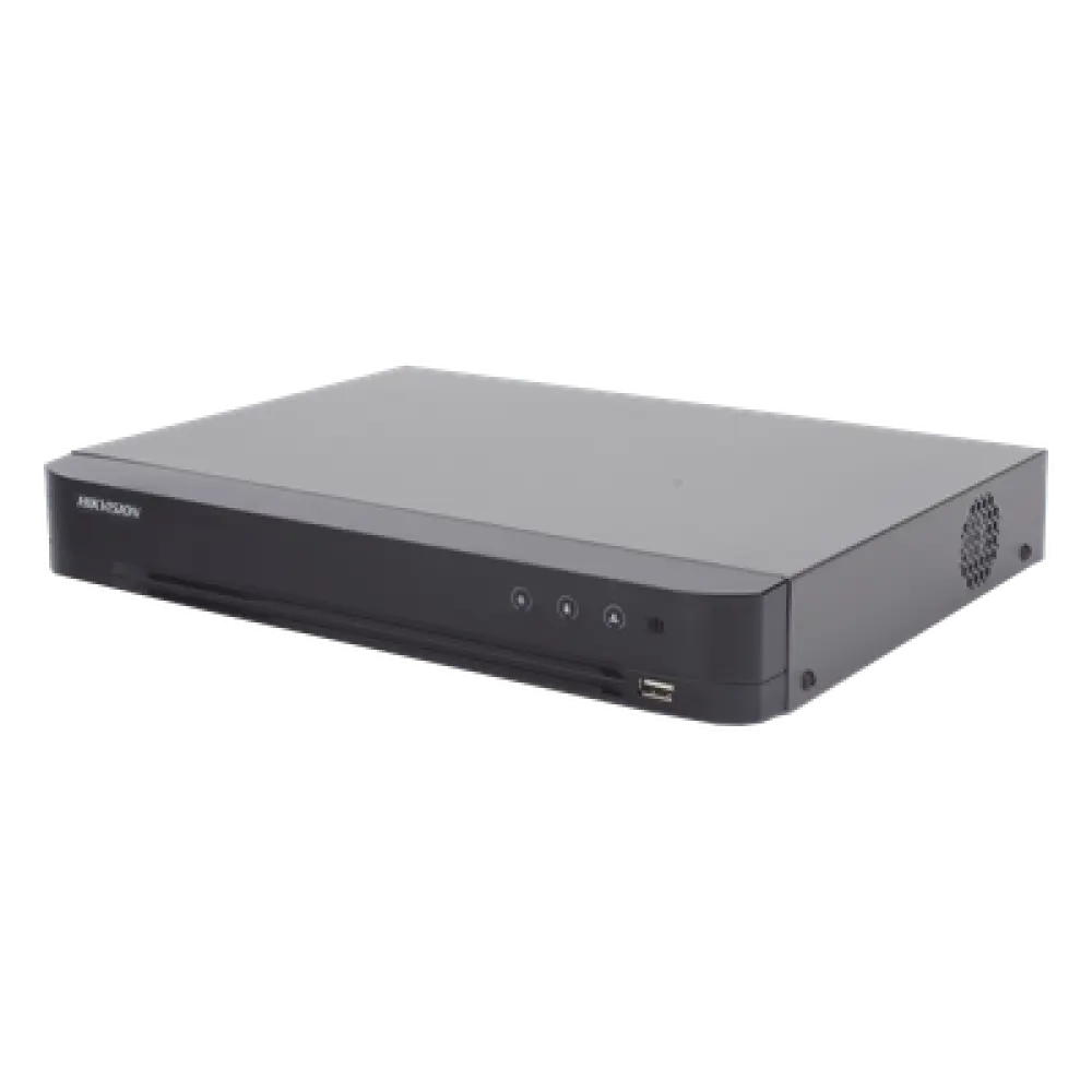 DVR Pentahíbrido / 16 Canales (8 TURBOHD + 8 IP) / 8 Megapixel (4K) / Audio Bidireccional Coaxitron / Reconocimiento Facial / H.265+ / 1 Bahía HDD 10 TB