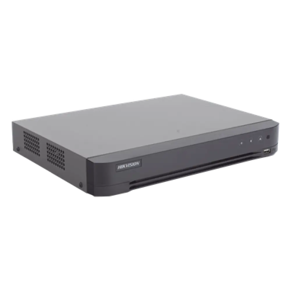DVR Pentahíbrido / 16 Canales (8 TURBOHD + 8 IP) / 8 Megapixel (4K) / Audio Bidireccional Coaxitron / Reconocimiento Facial / H.265+ / 1 Bahía HDD 10 TB
