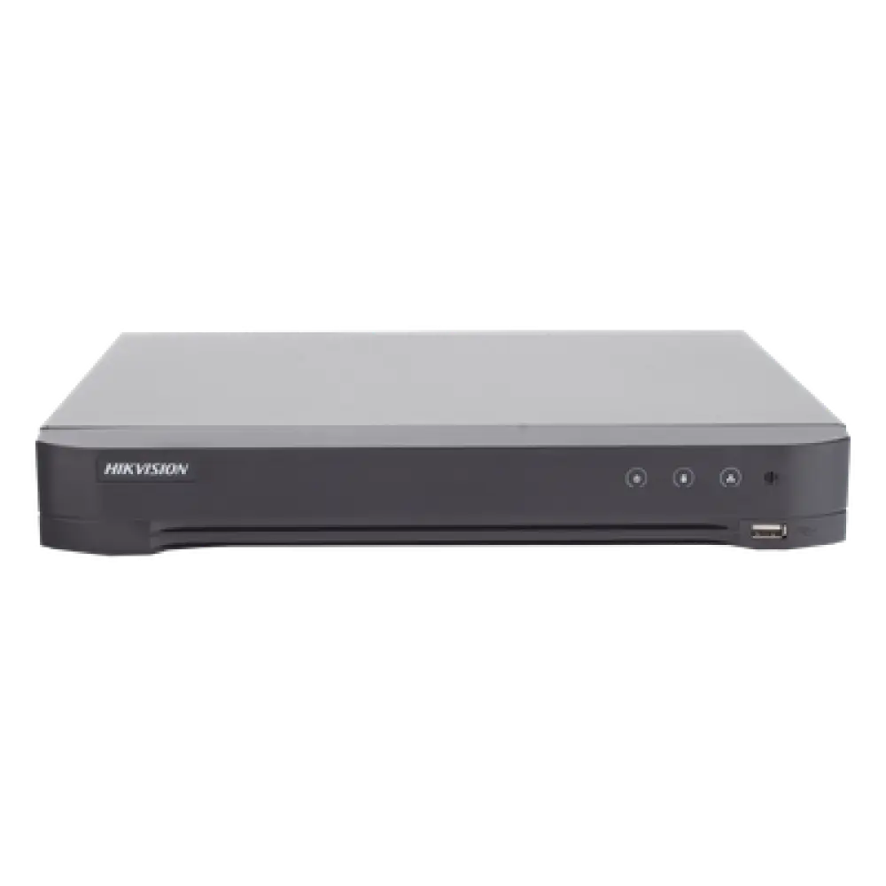DVR Pentahíbrido / 16 Canales (8 TURBOHD + 8 IP) / 8 Megapixel (4K) / Audio Bidireccional Coaxitron / Reconocimiento Facial / H.265+ / 1 Bahía HDD 10 TB