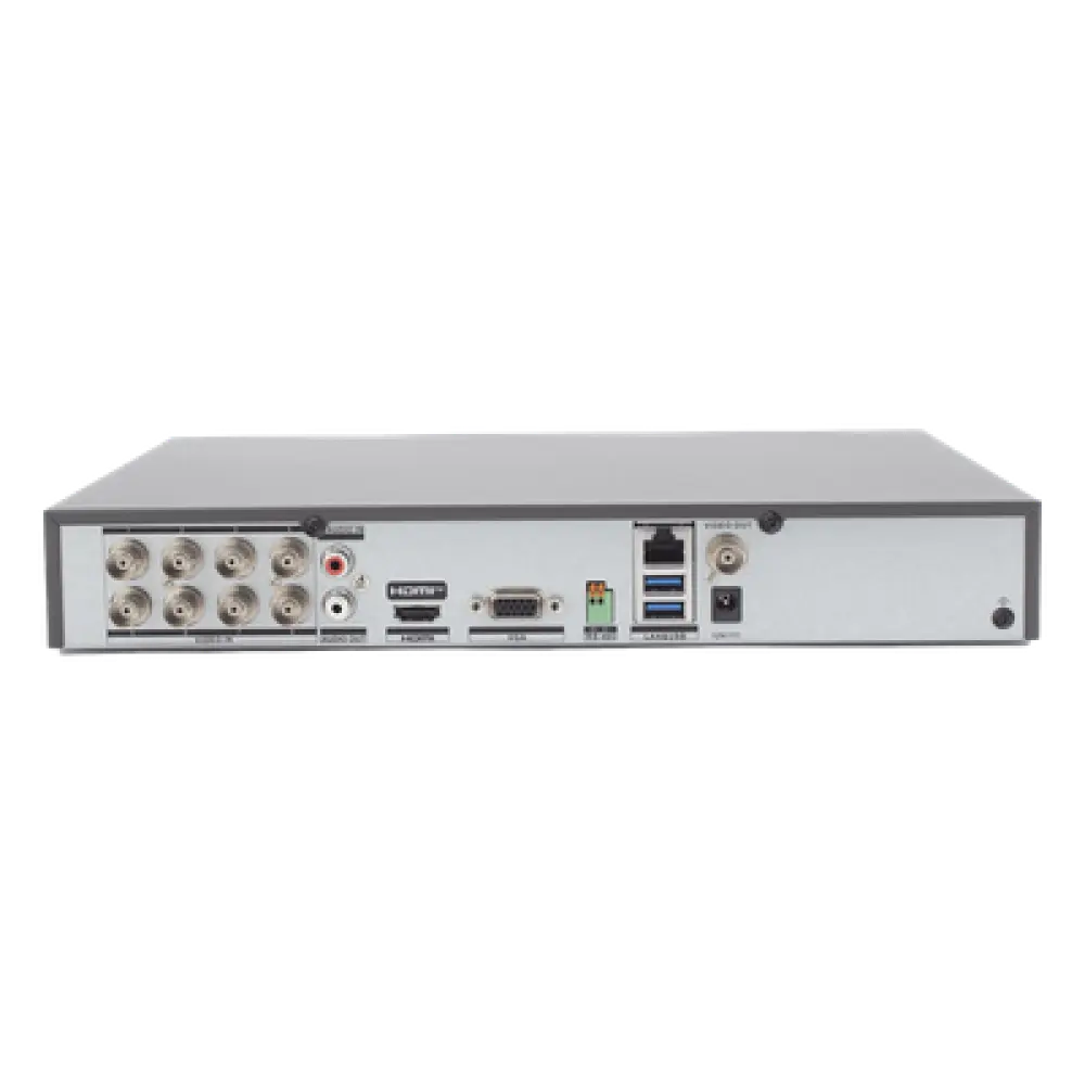 DVR Pentahíbrido / 16 Canales (8 TURBOHD + 8 IP) / 8 Megapixel (4K) / Audio Bidireccional Coaxitron / Reconocimiento Facial / H.265+ / 1 Bahía HDD 10 TB