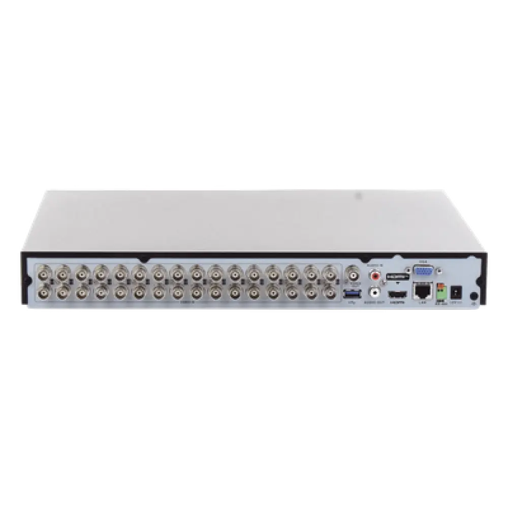 DVR 32 Canales TurboHD + 2 Canales IP / 2 Megapixel 1080p Lite / AcuSense IA / Audio por Coaxitron / H.265+ / Salida Full HD / 2 Bahías HDD 10TB