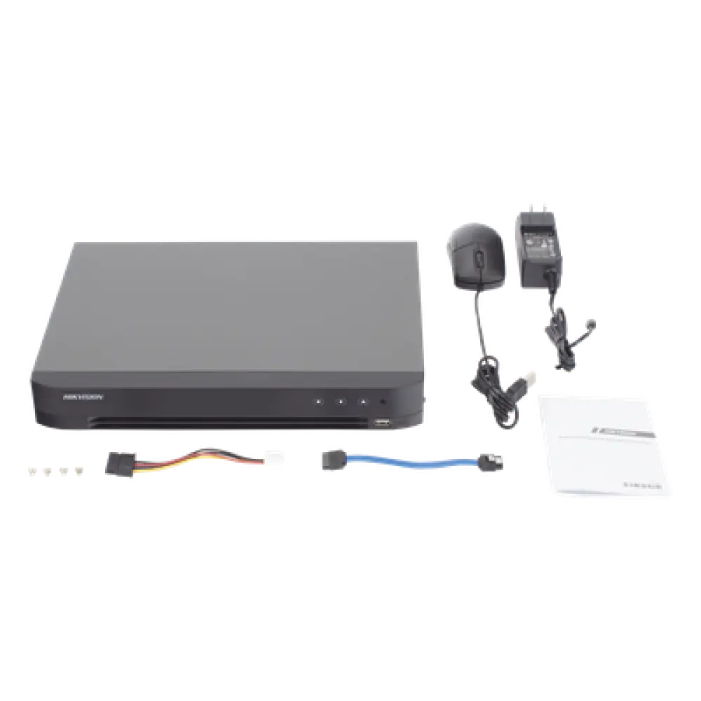DVR Pentahíbrido / 8 Canales Totales / 4 TURBOHD + 4 IP / 8 Megapixel (4K) / Reconocimiento Facial / AcuSense / H.265+ / 1 Bahía HDD 10 TB / Audio Bidireccional Coaxitron / Salida Full HD