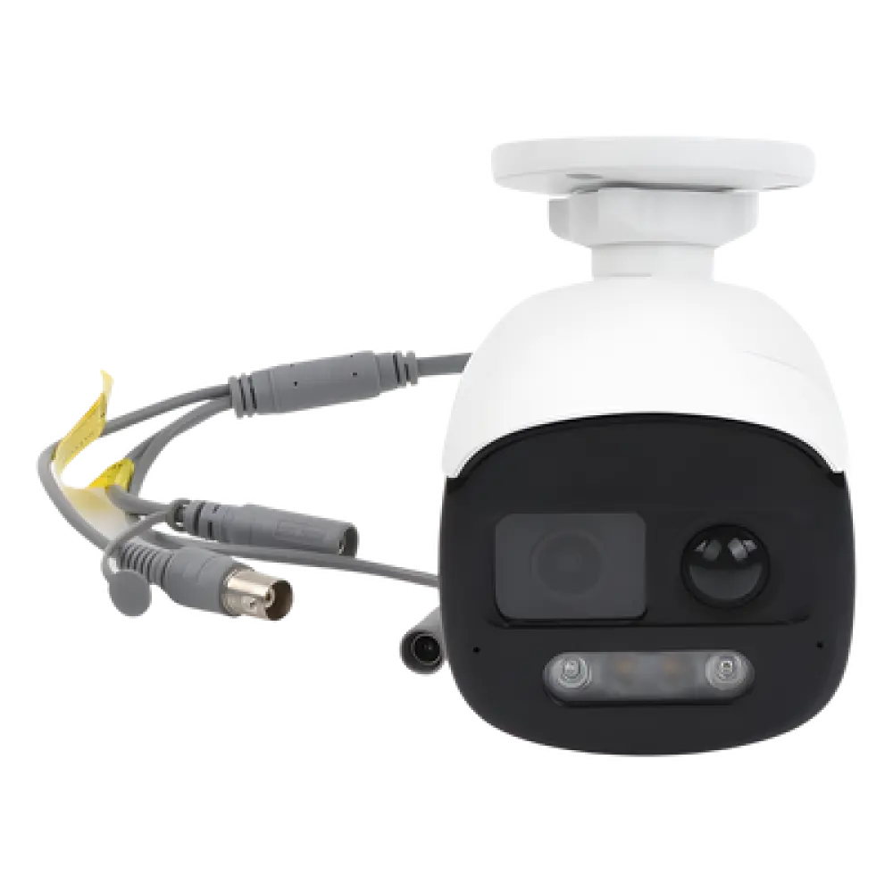 Cámara Bala TURBOHD / 2 Megapixel Full HD / Color 24/7 / Luz Blanca 40 m (131.2 ft) / WDR 130 dB / Sensor PIR 110° / Sirena 93.5 dB / Estrobo Rojo-Azul / IP67