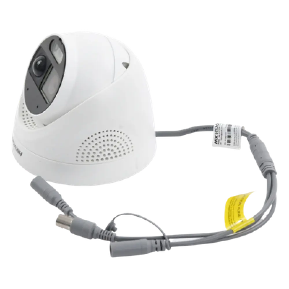 Cámara Turret TURBOHD / 2 Megapixel 1080p / Imagen a Color 24/7 / Luz Blanca 20 m (65.6 ft) / Sensor PIR 110° / Sirena 93.5 dB / Estrobo Rojo-Azul / IP67 / WDR 130 dB / Micrófono Integrado