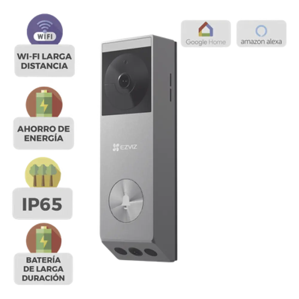 Videoportero IP de Batería / Dual Cámara 3 MP + 2 MP / Panel Solar 1.2W / IR 6 m (19.7 ft) / IP65 / Audio Bidireccional / Wi-Fi