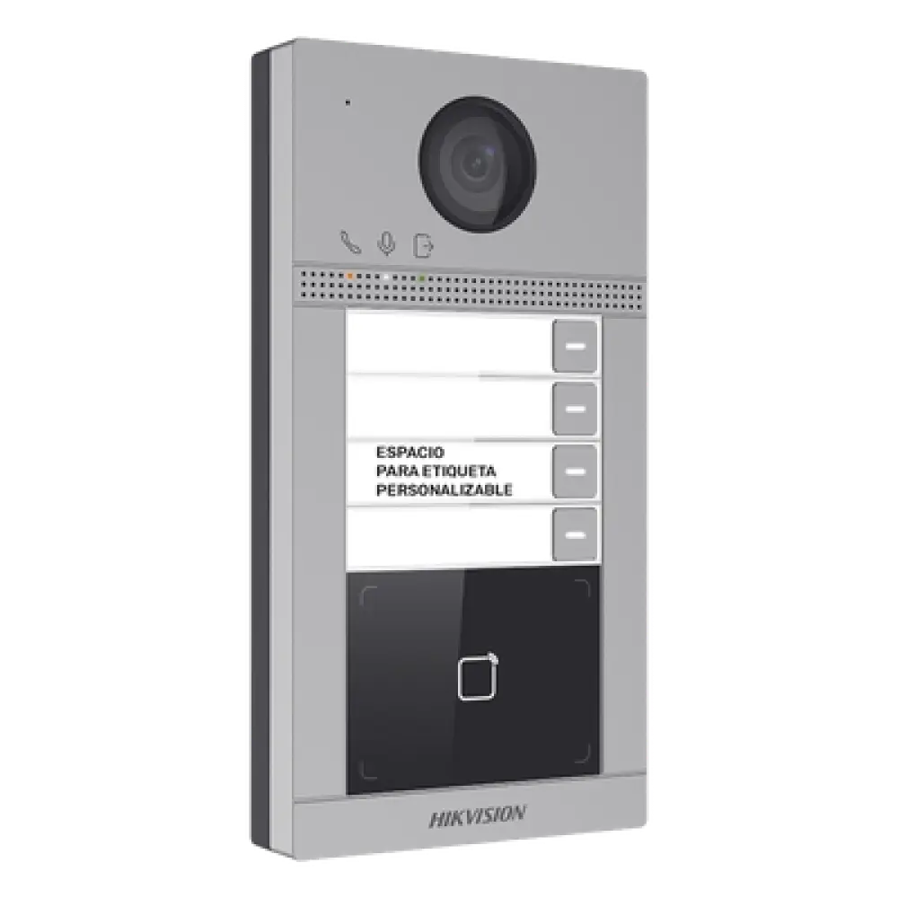 Videoportero IP / 2 Megapixel / PoE / IP65 + IK08 / 4 Departamentos / Apertura con Tarjeta / 2 Puertas / 6 Monitores / 129° / IR 3m