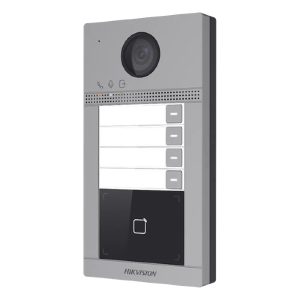 Videoportero IP / 2 Megapixel / PoE / IP65 + IK08 / 4 Departamentos / Apertura con Tarjeta / 2 Puertas / 6 Monitores / 129° / IR 3m