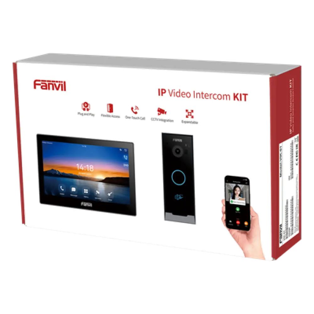 Kit Videoportero IP / Pantalla Táctil 7" HD / Cámara 2 Megapixel / Wi-Fi Dual Band / PoE / 10,000 Tarjetas RFID / ONVIF