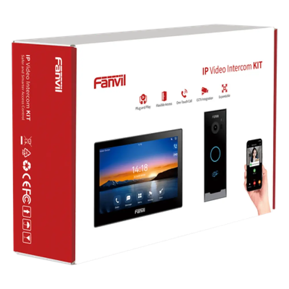 Kit Videoportero IP / Pantalla Táctil 7" HD / Cámara 2 Megapixel / Wi-Fi Dual Band / PoE / 10,000 Tarjetas RFID / ONVIF