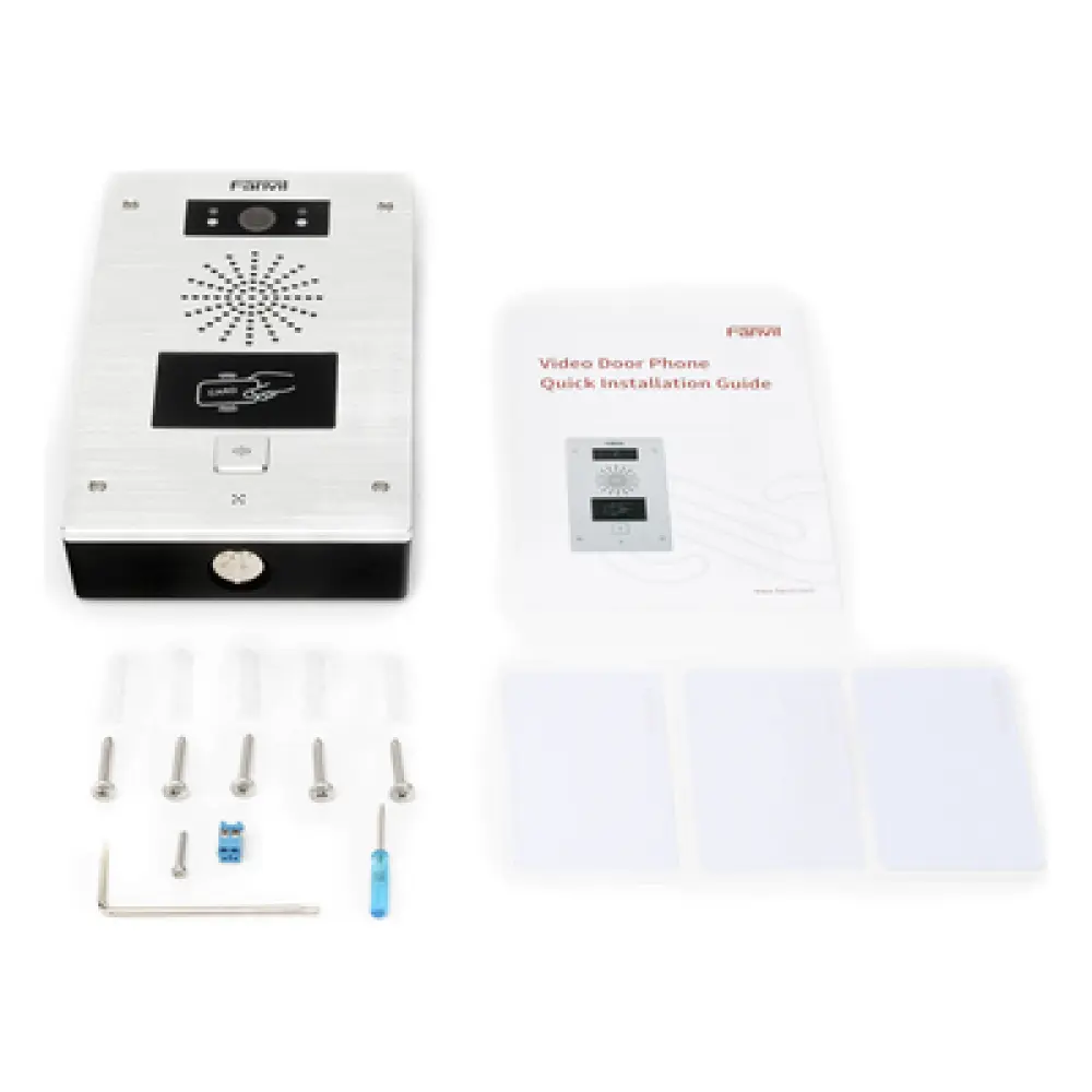 Video Portero IP / 2 Líneas SIP / Cámara HD 2MP / IR Nocturno / RFID / IP65 e IK10 / PoE 802.3af / Onvif / -40°C a 70°C