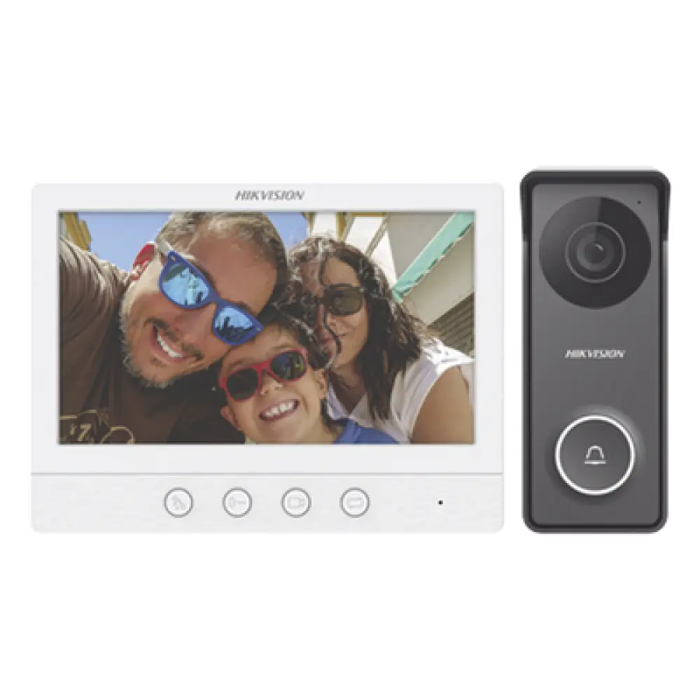 Kit de Videoportero / Pantalla LCD 7" / Cámara Pinhole 1 Megapixel / 117° Gran Angular / Conexión 4 Hilos 100 m (328 ft) / Exterior Metálico