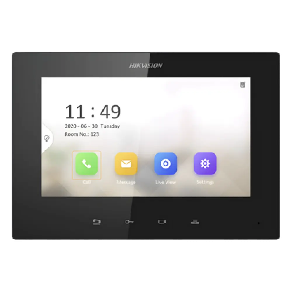 Monitor IP para Videoportero / Pantalla 7" / Resolución 1024 x 600 / 16 Canales de Video / PoE Estándar / 8 Entradas de Alarma