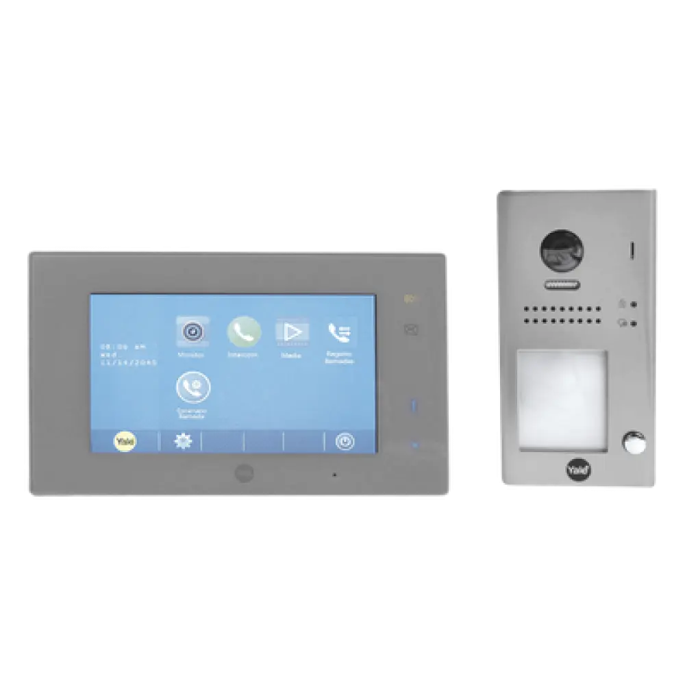 Kit de VideoPortero Manos Libres / Pantalla Táctil 7' / 110° LED / IP54 / 16 Monitores / 2 Hilos