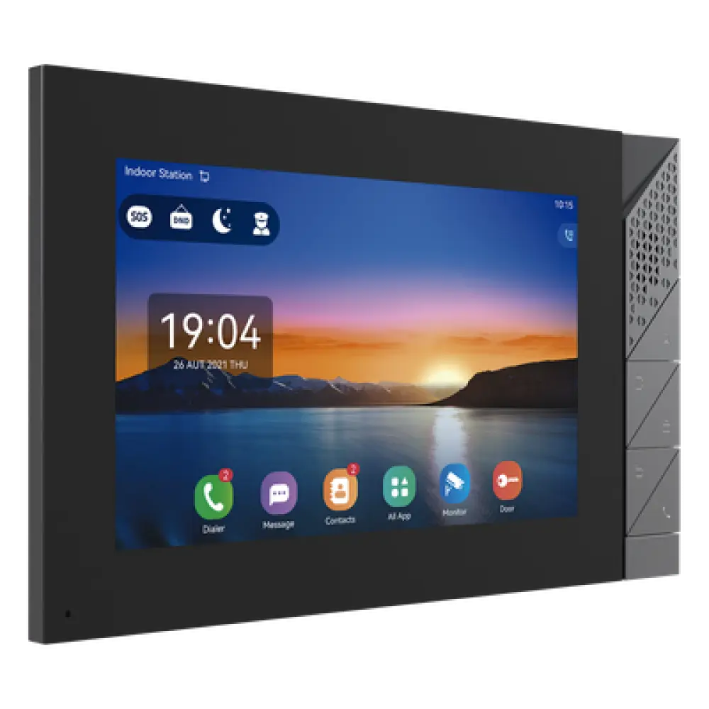 Monitor IP/SIP / Pantalla Táctil 7" / Android 9.0 / Wi-Fi Dual Band / Bluetooth 5.0 / PoE / 8 Entradas de Alarma
