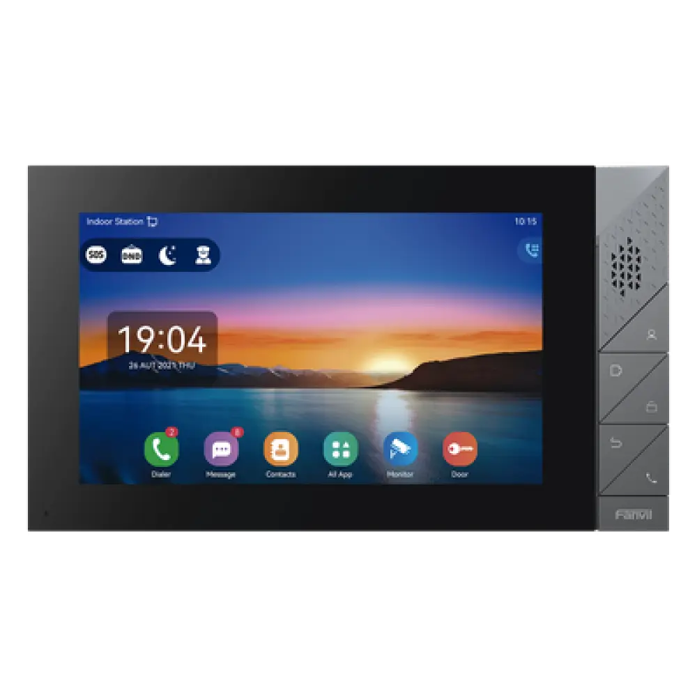 Monitor IP/SIP / Pantalla Táctil 7" / Android 9.0 / Wi-Fi Dual Band / Bluetooth 5.0 / PoE / 8 Entradas de Alarma