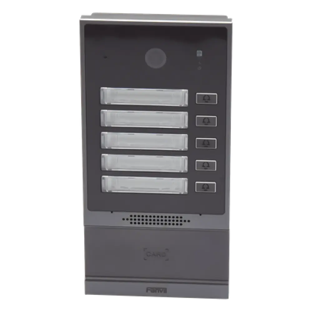 Videoportero IP / 2 Megapixel / 5 Botones de Marcación Rápida / IP66 - IK07 / PoE / Control de Acceso RFID / Anti-Vandálico