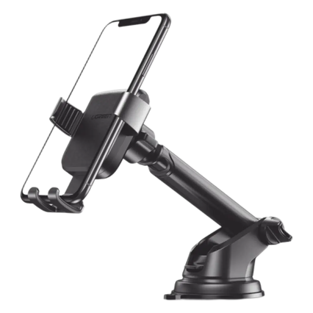 Soporte de Celular para Automóvil / Ventosa con Succión Fuerte / Rotación 360° / Brazo Telescópico Ajustable / Compatible 4.7'' a 7'' / Sujeción por Gravedad