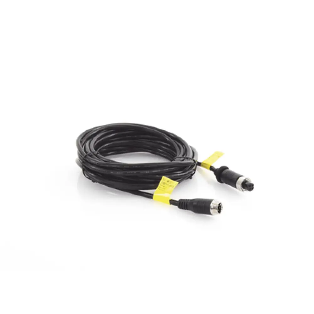 Cable Extensor de Vídeo y Audio / 6 m (19.7 ft) / Conector M12-4P Circular / Transmisión Simultánea Vídeo-Audio-Alimentación / Protección Ambiental RoHS