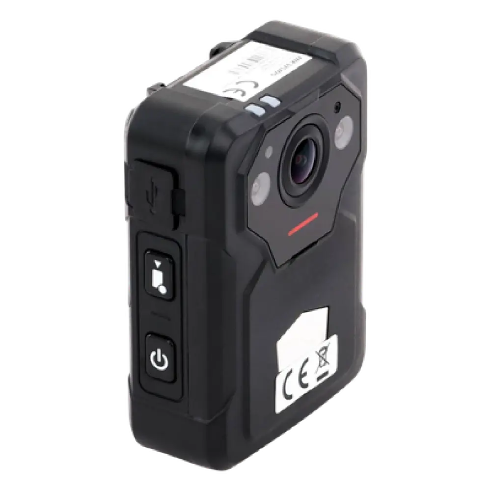 Cámara Corporal / 2K 4 Megapixel / Fotos 40 Megapixel / IR 3 m (9.8 ft) / IP67 / 64 GB / GPS / 12 Horas Grabación