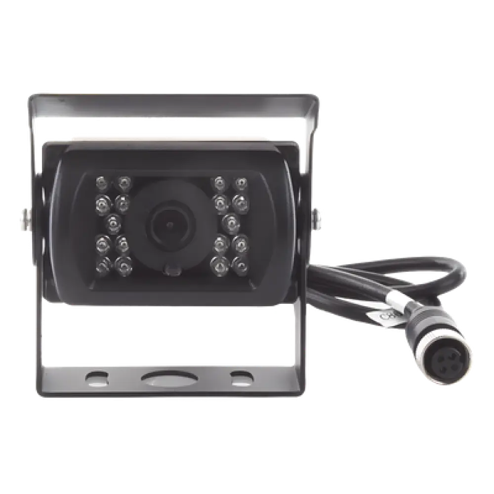 Cámara Análoga Vehicular / IR CMOS / 18 LEDs / IP69K / Exterior / Kit Reversa
