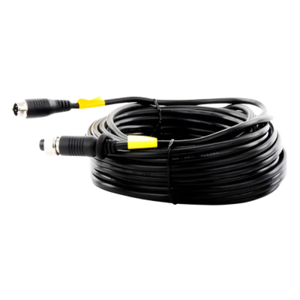 Cable Extensor de Vídeo y Audio / 14 m (45.9 ft) / Conector M12-4P Circular / Alimentación y Señal Integradas / Protección Ambiental