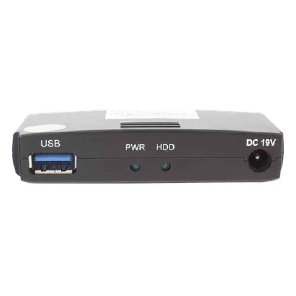 Lector Externo de Disco Duro / USB 3.0 200 Mbps / USB 2.0 40 Mbps / Aluminio / -10°C a 70°C / 12VDC 1A