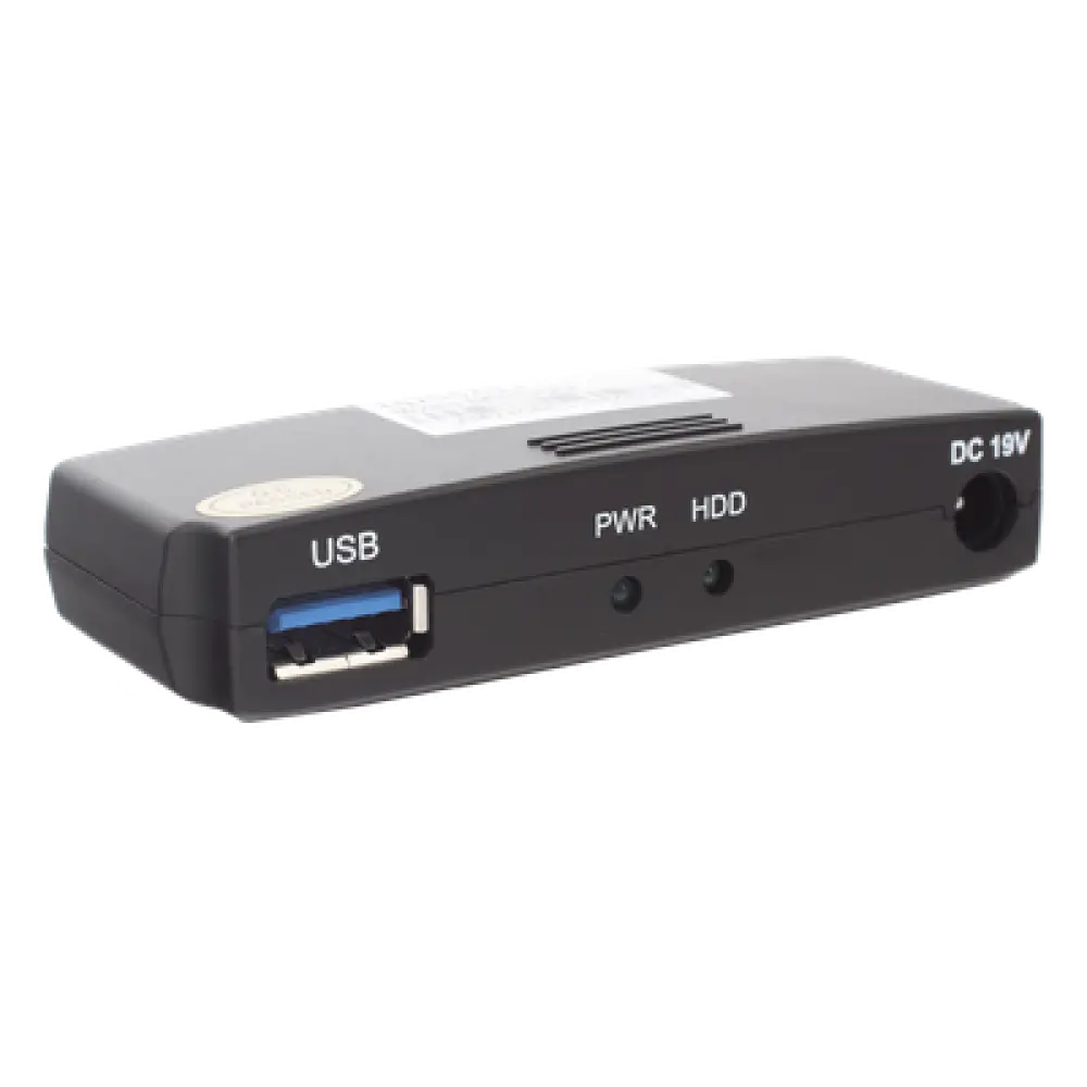 Lector Externo de Disco Duro / USB 3.0 200 Mbps / USB 2.0 40 Mbps / Aluminio / -10°C a 70°C / 12VDC 1A