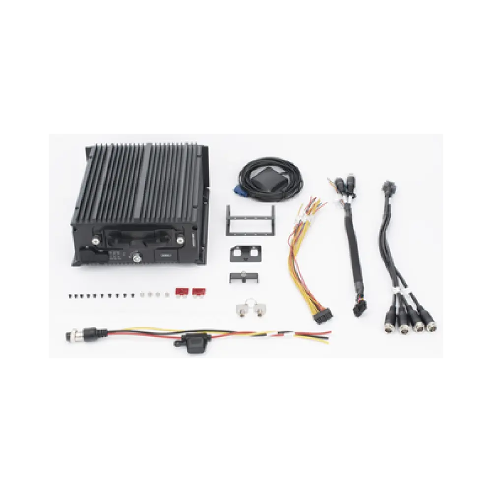 DVR Móvil Híbrido / 12 Canales / 4 TURBO HD + 8 IP PoE / H.265 / 2 Megapixel / 4G / WiFi / GPS+GLONASS / SSD 4 TB / 9-36 VDC / Sin Ventilador