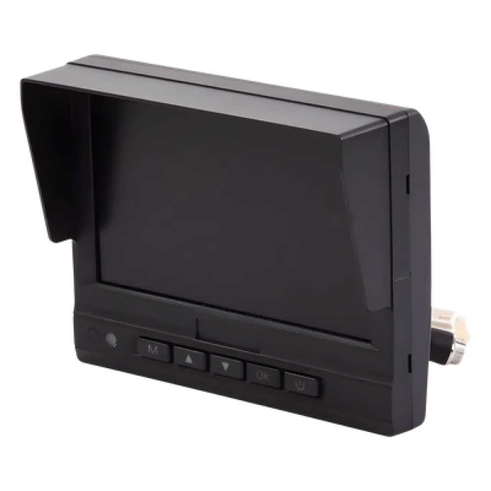 Monitor LCD Vehicular / 7 Pulgadas / 800x480 / 3 Canales de Video / Conector Aviación 4 Pines / -20°C a 70°C / 12 VCC