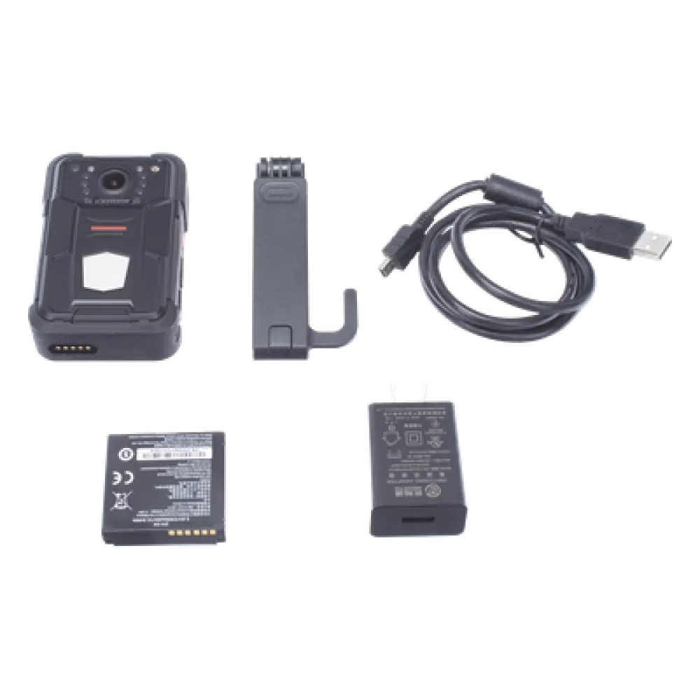 Body Camera Portátil / Grabación a 2K / Pantalla 2.4" LCD / IP67 / H.265 / 32 GB de Almacenamiento / GPS / WIFI / 3G y 4G / Fotos de Hasta 30 Megapixel / Micrófono Integrado
