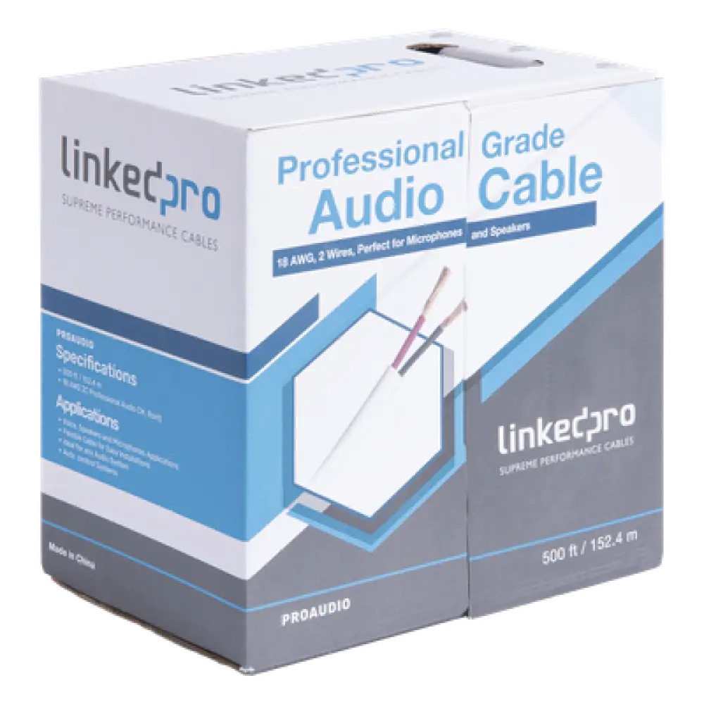 Cable para Bocina / 2x18 AWG / Bobina 152 m (500 ft) / Conductor de Cobre / Blanco