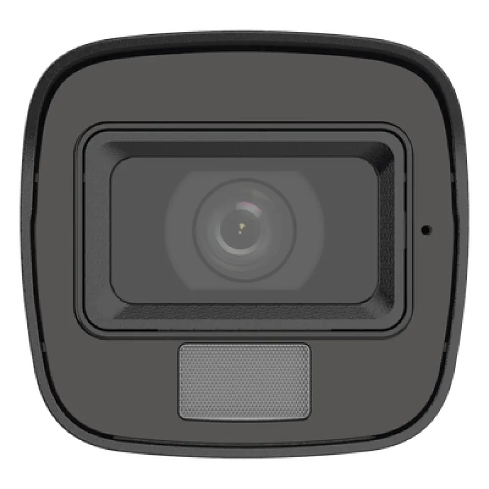 Cámara Bala IP / 4 Megapixel / Dual Light 20 m (65.6 ft) IR + 15 m (49.2 ft) Luz Blanca / Lente 2.8 mm / 104° / IP67 / PoE / Audio Integrado