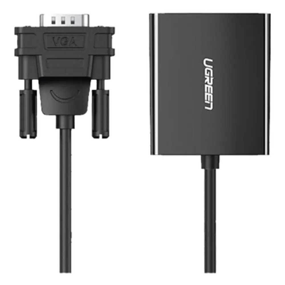 Adaptador VGA a HDMI / 1080P@60Hz / Audio 3.5mm / USB-C 5V / Cable 15cm (5.91 pulgadas) / 28AWG