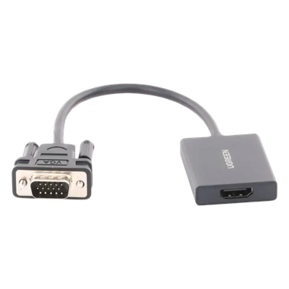 Adaptador VGA a HDMI / 1080P@60Hz / Audio 3.5mm / USB-C 5V / Cable 15cm (5.91 pulgadas) / 28AWG