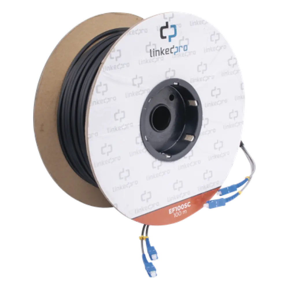 Carrete de Fibra Óptica / Monomodo 9/125 / SC-SC Duplex / Kevlar / 100 m (328.08 pies)