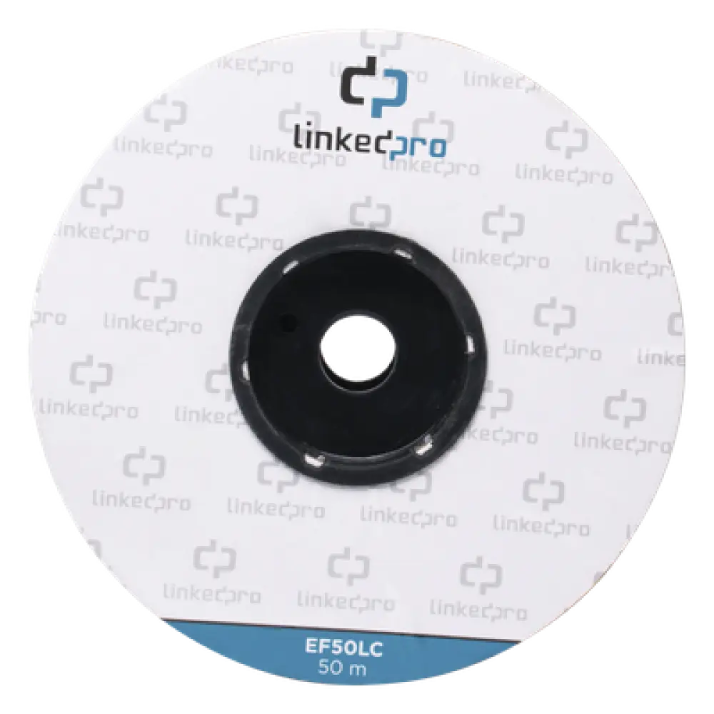 Carrete de Fibra Óptica / Monomodo 9/125 / LC-LC Dúplex / 50 m (164.04 pies) / Tight Buffer / Kevlar / Subterráneo por Tubería