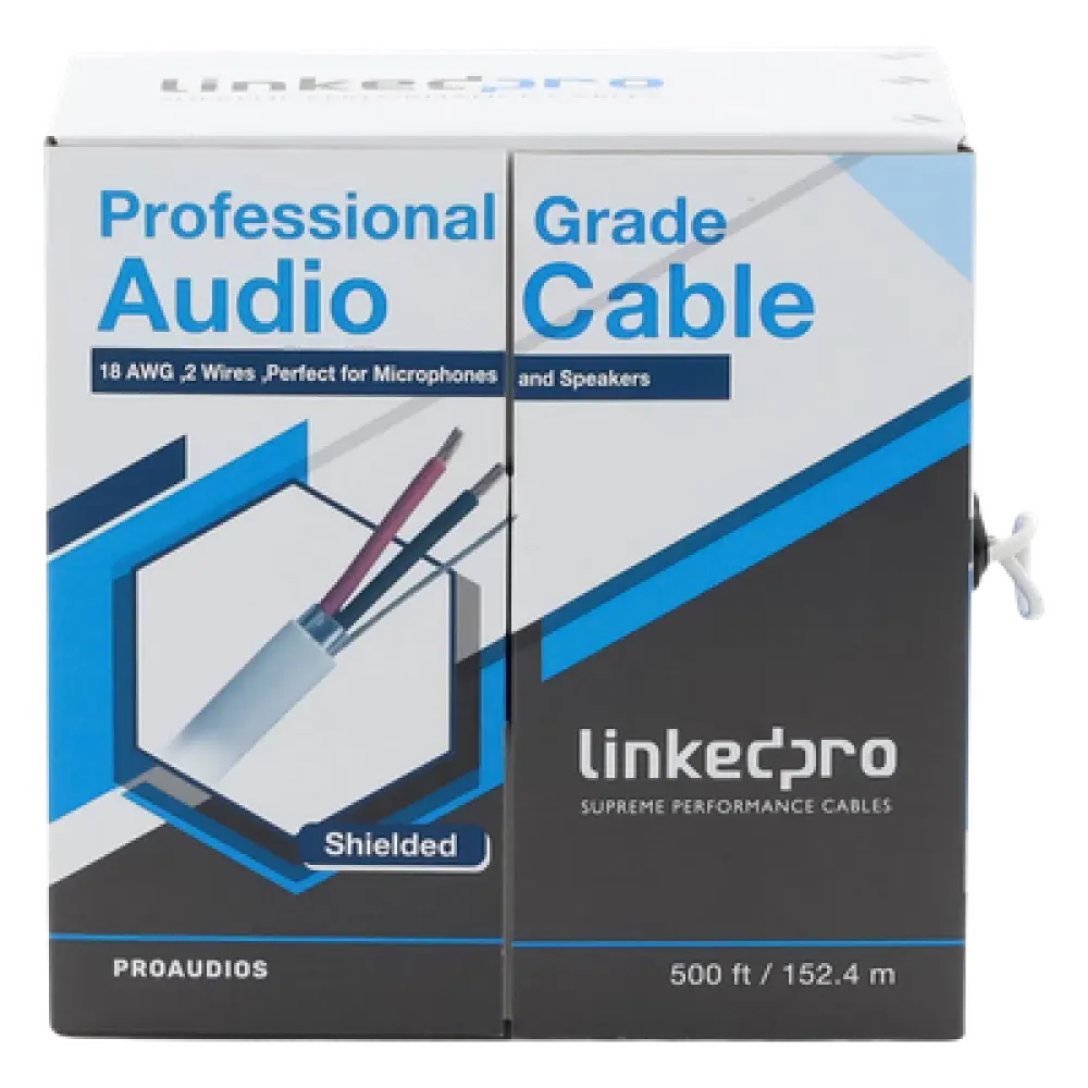 Cable para Bocina / 2x18 AWG / Blindado / 152 m (500 ft) / FRNC / -20°C a 60°C