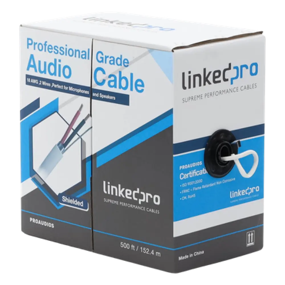 Cable para Bocina / 2x18 AWG / Blindado / 152 m (500 ft) / FRNC / -20°C a 60°C