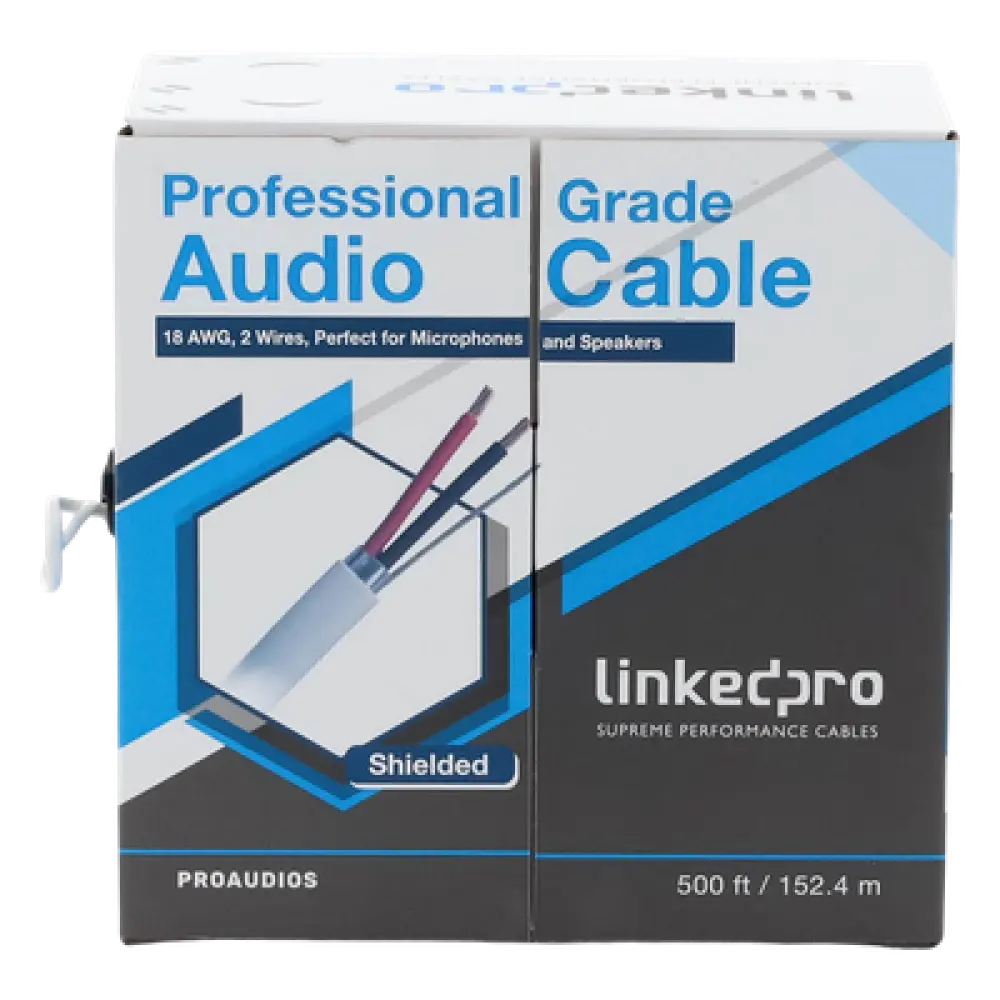 Cable para Bocina / 2x18 AWG / Blindado / 152 m (500 ft) / FRNC / -20°C a 60°C