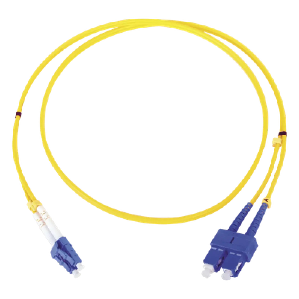 Jumper de Fibra Óptica / Monomodo 9/125 / LC/SC Duplex / 1 Metro (3.28 Pies) / ITU-T G.652.D