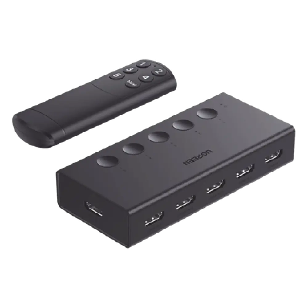 Conmutador HDMI / 5 Entradas 1 Salida / 4K@60Hz / HDMI 2.0 / 18Gbps / IR 10m (32.81 pies) / USB-C