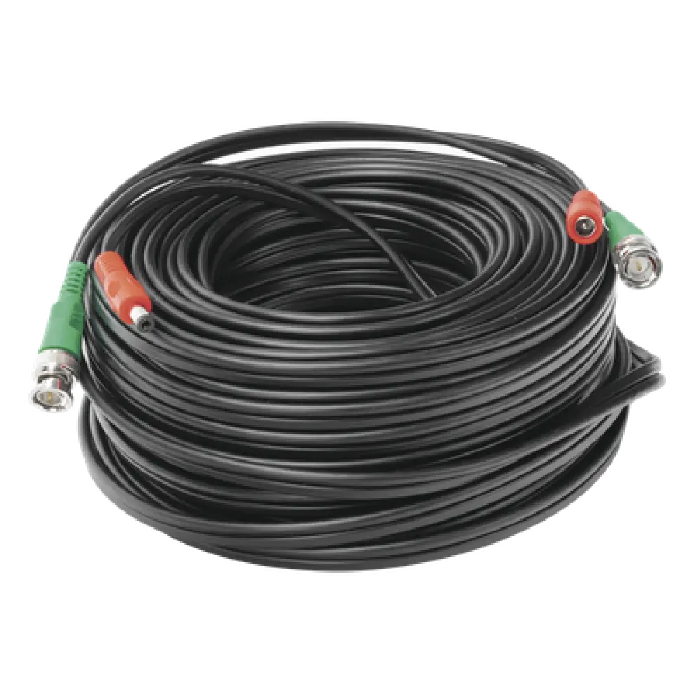 Cable Coaxial BNC RG59 con Alimentación / SIAMES / 30 Metros (98.43 Pies) / 100% Cobre / 4K / Interior y Exterior