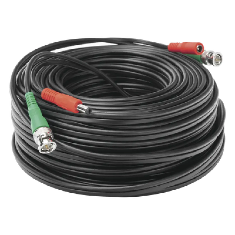 Cable Coaxial BNC RG59 con Alimentación / SIAMES / 30 Metros (98.43 Pies) / 100% Cobre / 4K / Interior y Exterior