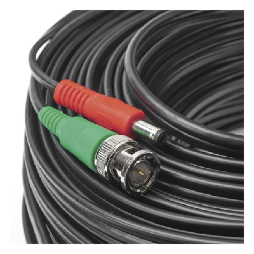 Cable Coaxial BNC RG59 con Alimentación / SIAMES / 30 Metros (98.43 Pies) / 100% Cobre / 4K / Interior y Exterior