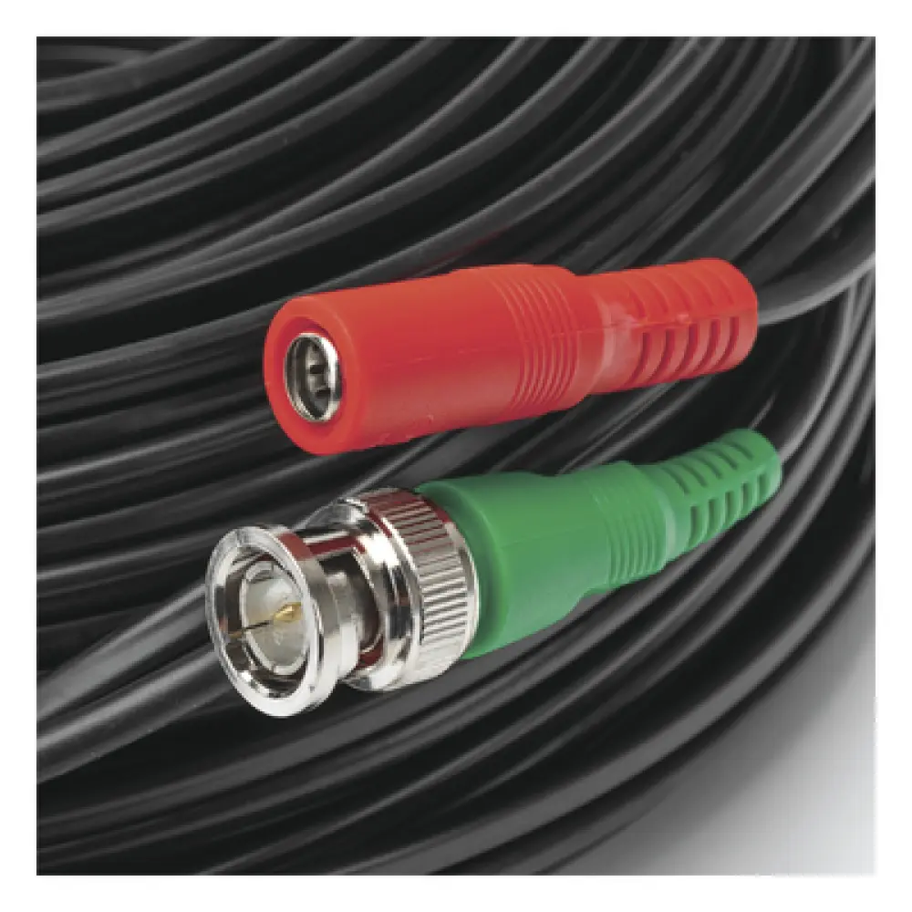 Cable Coaxial BNC RG59 con Alimentación / SIAMES / 30 Metros (98.43 Pies) / 100% Cobre / 4K / Interior y Exterior