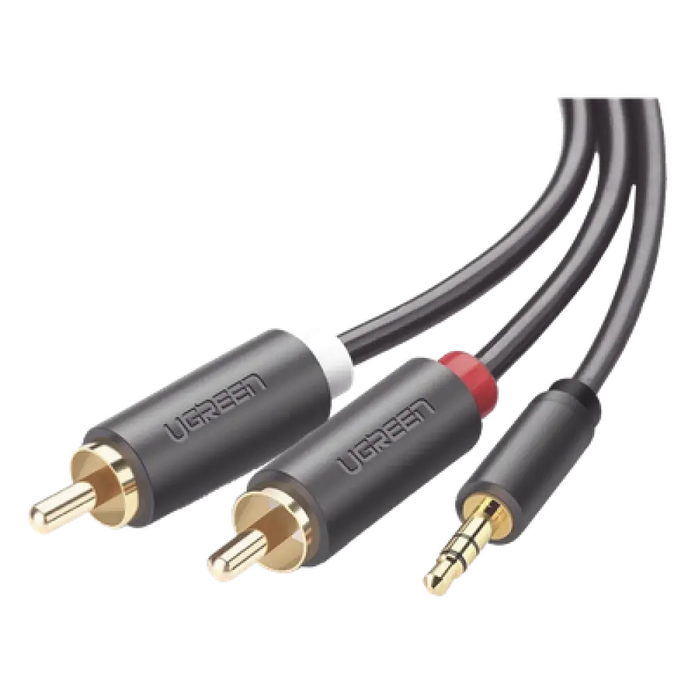 Cable de Audio / 3.5mm Macho a 2 RCA Macho / 3 m (9.84 pies) / Blindaje Múltiple / Conectores Chapados en Oro / TPE Ecológico