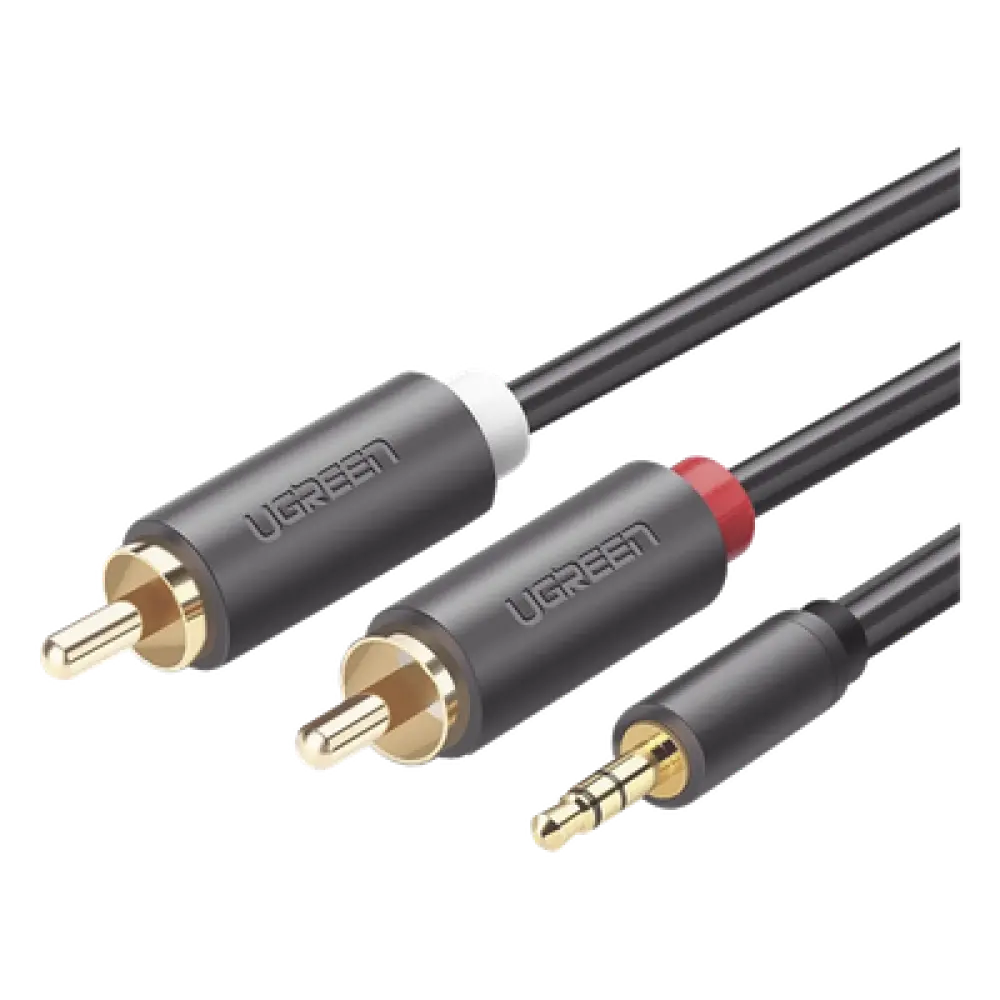 Cable de Audio / 3.5mm Macho a 2 RCA Macho / 3 m (9.84 pies) / Blindaje Múltiple / Conectores Chapados en Oro / TPE Ecológico