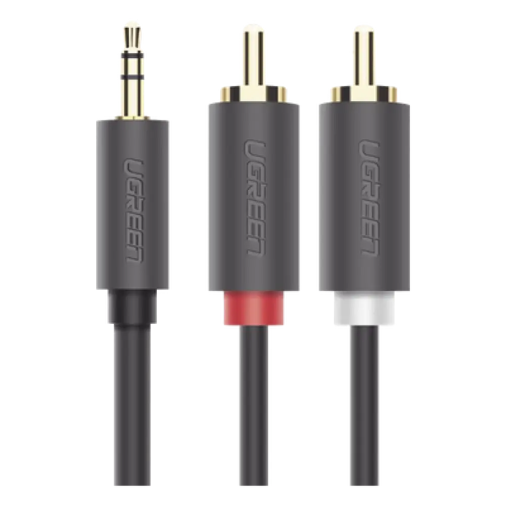 Cable de Audio / 3.5mm Macho a 2 RCA Macho / 3 m (9.84 pies) / Blindaje Múltiple / Conectores Chapados en Oro / TPE Ecológico