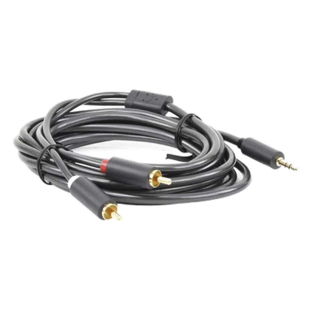 Cable de Audio / 3.5mm Macho a 2 RCA Macho / 3 m (9.84 pies) / Blindaje Múltiple / Conectores Chapados en Oro / TPE Ecológico