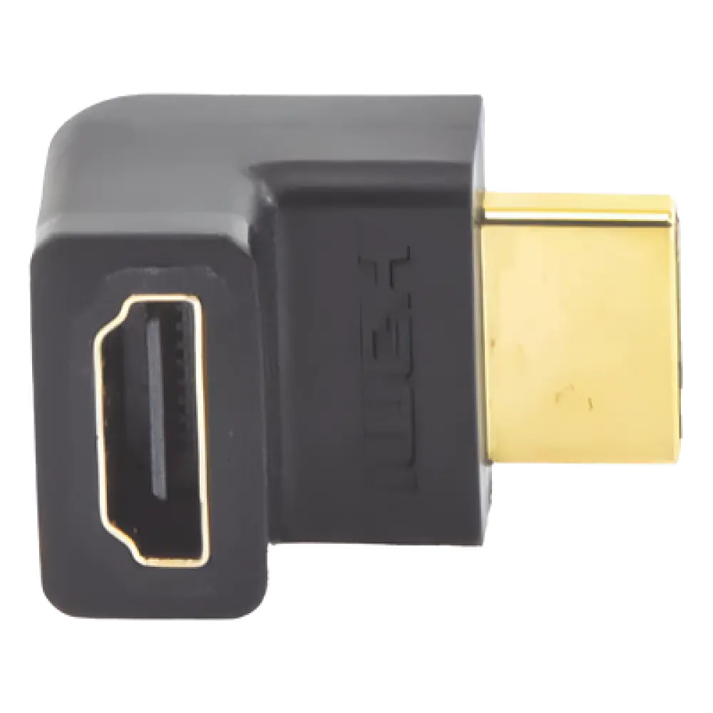 Adaptador HDMI 90° Macho a Hembra / Hacia Arriba / HDMI 2.0 4K@60Hz / Protección de Puertos / Diseño Compacto